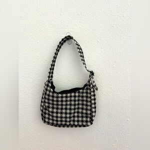 BAGGU Pixelated Gingham Shoulder Bag